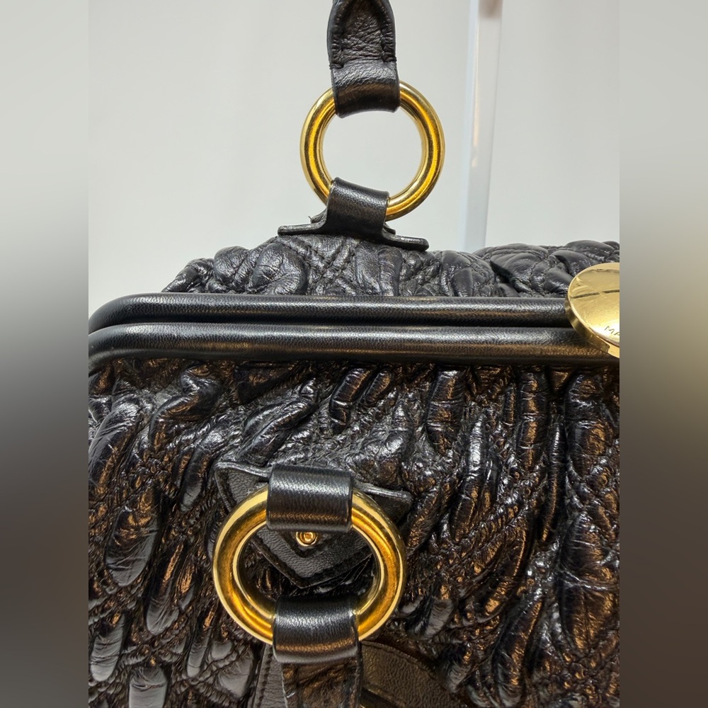 Marc Jacobs Rare Vintage Black Quilted Leather Stam Bag Classic Full Size - Picture 9 of 17
